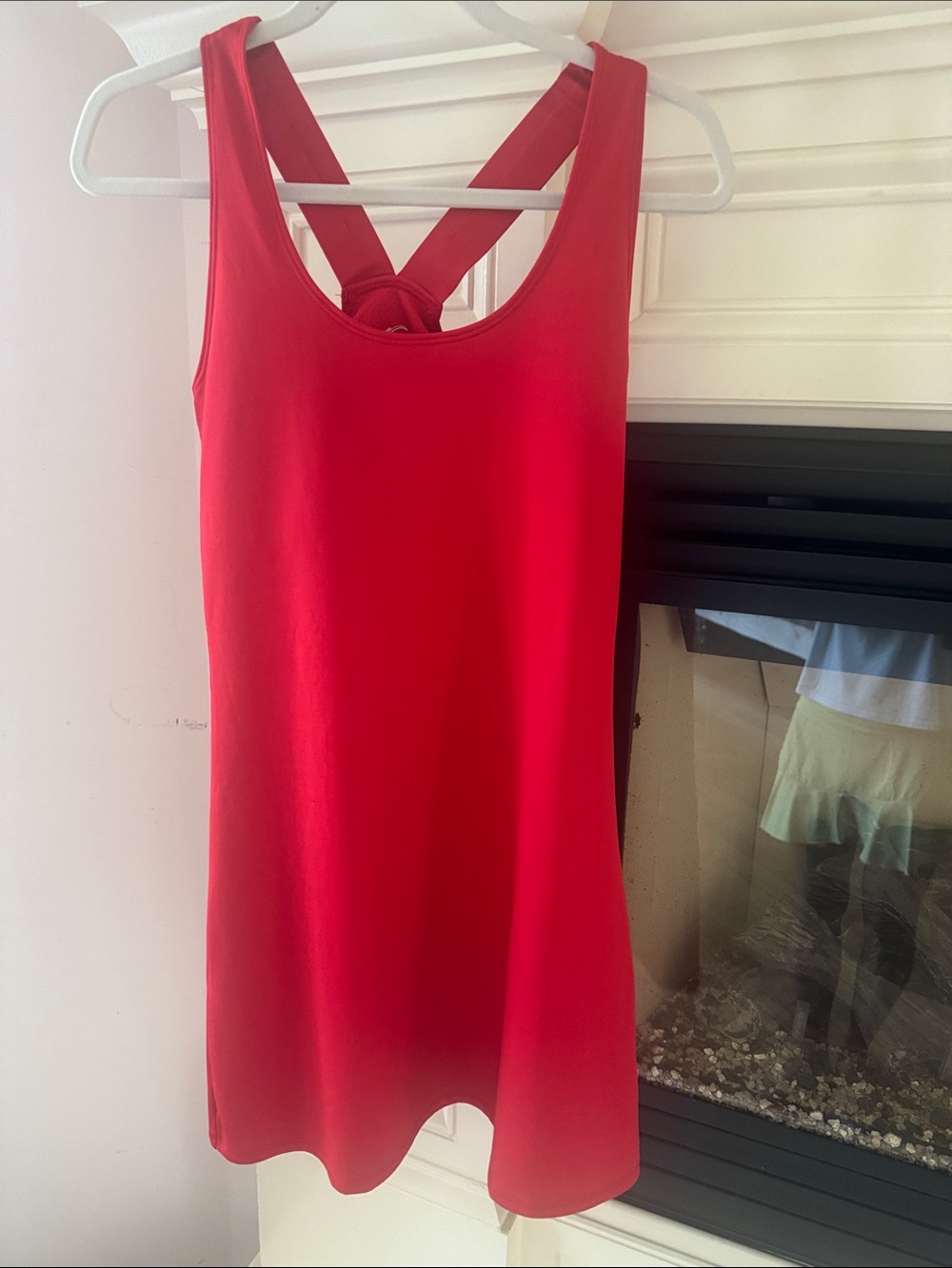Slim Red Racerback Athletic Dress with shelf bra